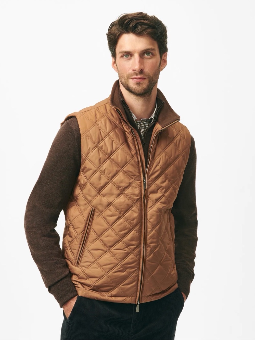 Brooks Brothers Diamond Quilted Vest - size Medium
